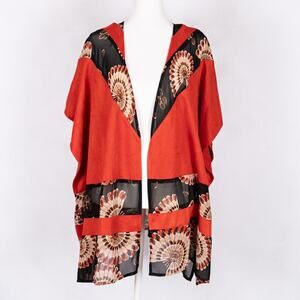 CHICO'S Colorful Faux Suede Geometric Ruana Wrap Cover-Up SMALL / MEDIUM Artsy